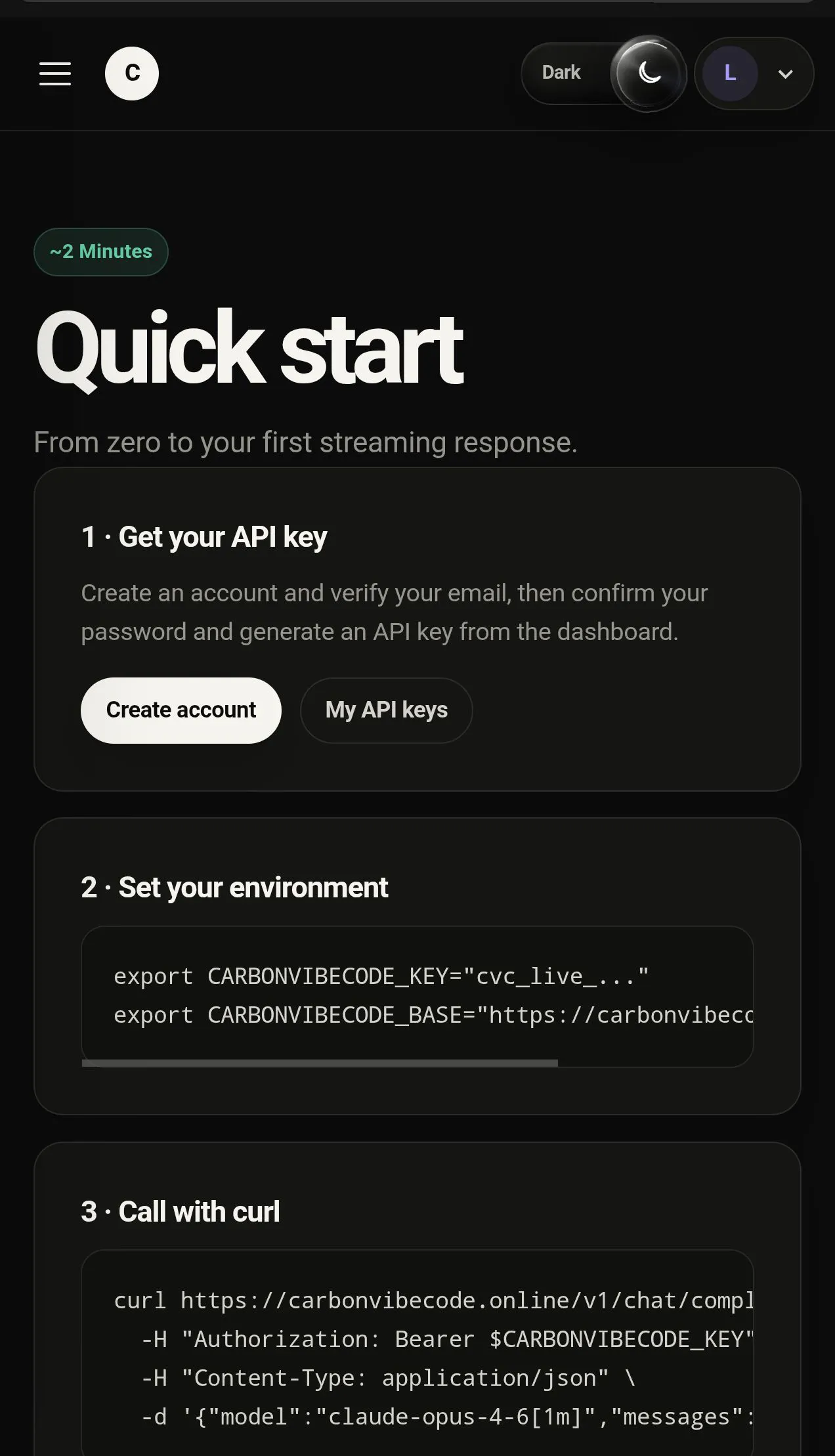 CarbonVibeCode -Multi Model API access  gallery image