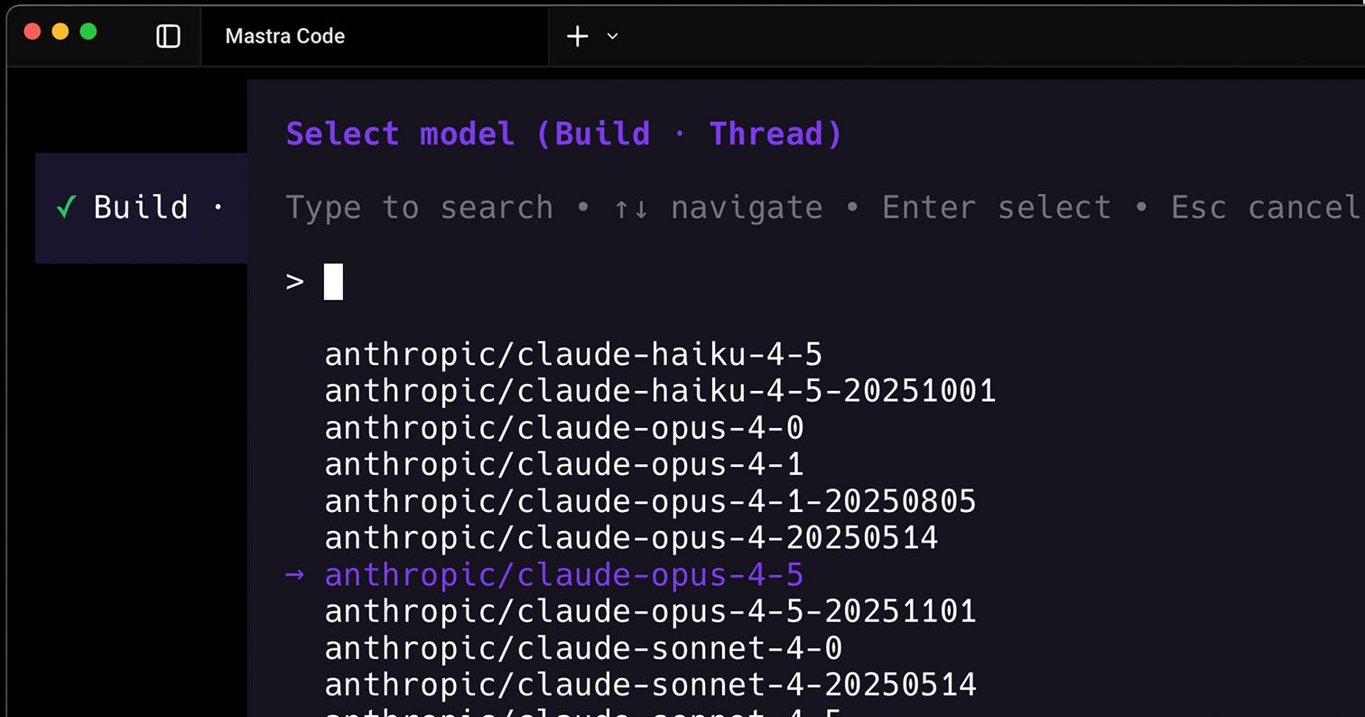 Mastra Code - Screenshot 4 showing product features and functionality
