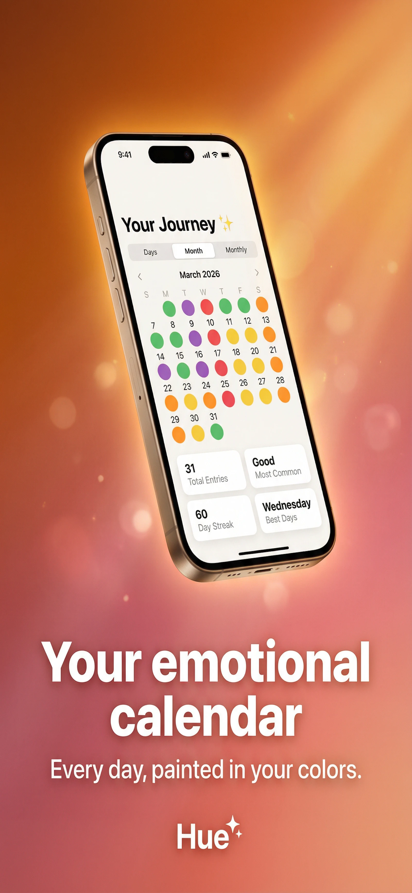 Hue: Mood Tracker & Journal screenshot 3