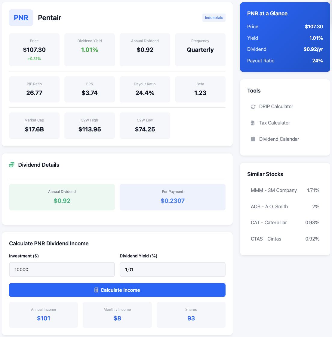 Dividend Calculator - Screenshot 4 showing product features and functionality