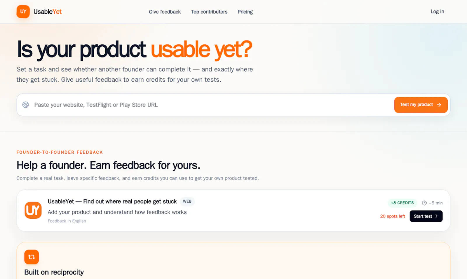 UsableYet screenshot 2