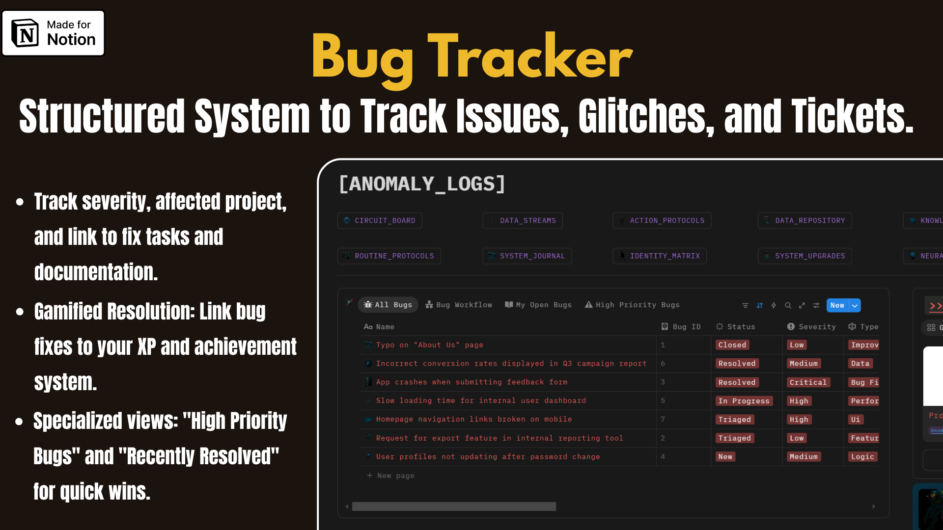 Gamified Notion Developer's Hub - Screenshot 4 showing product features and functionality