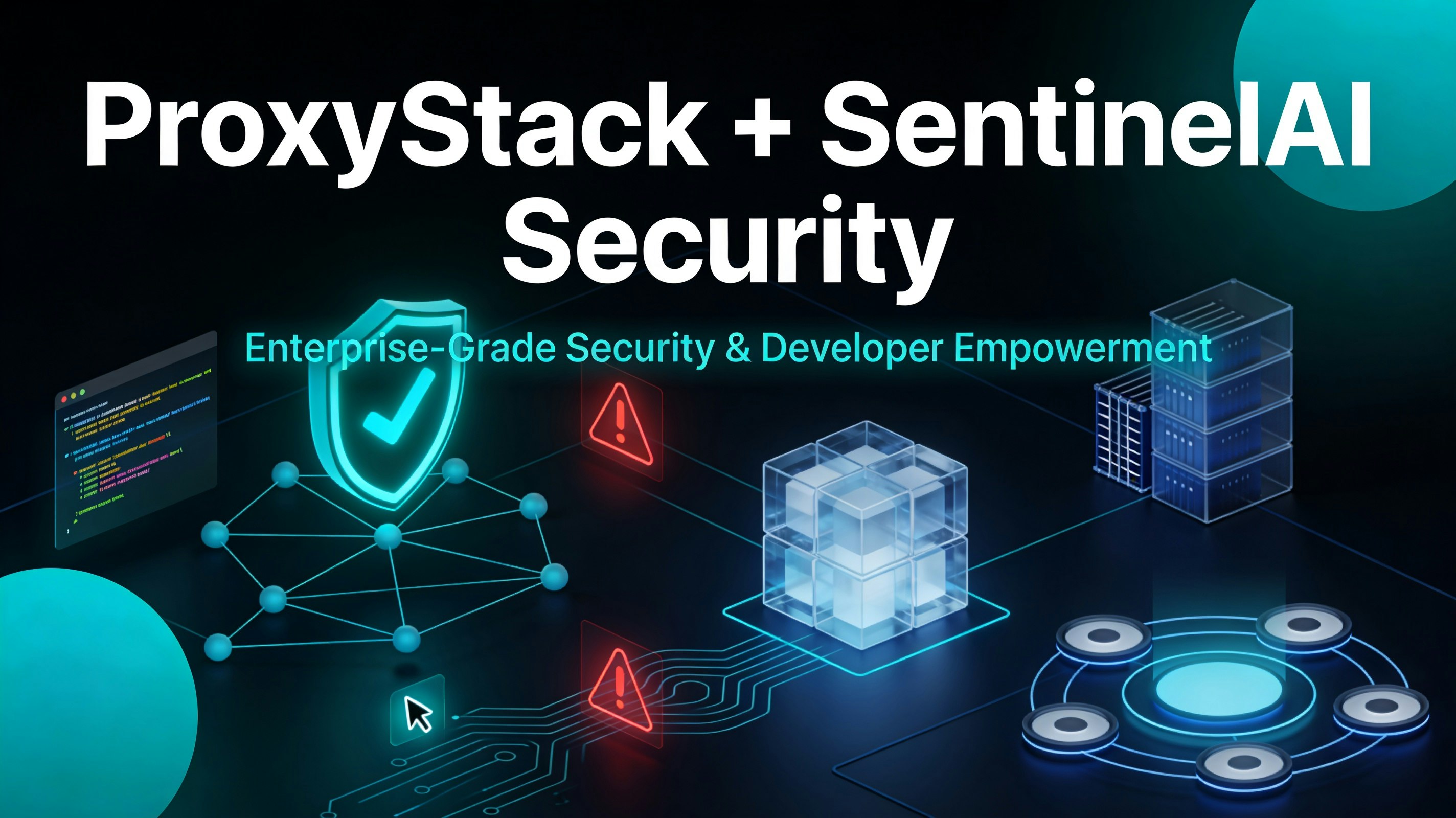 ProxyStack + SentinelAI - Product Hunt launch logo and brand identity