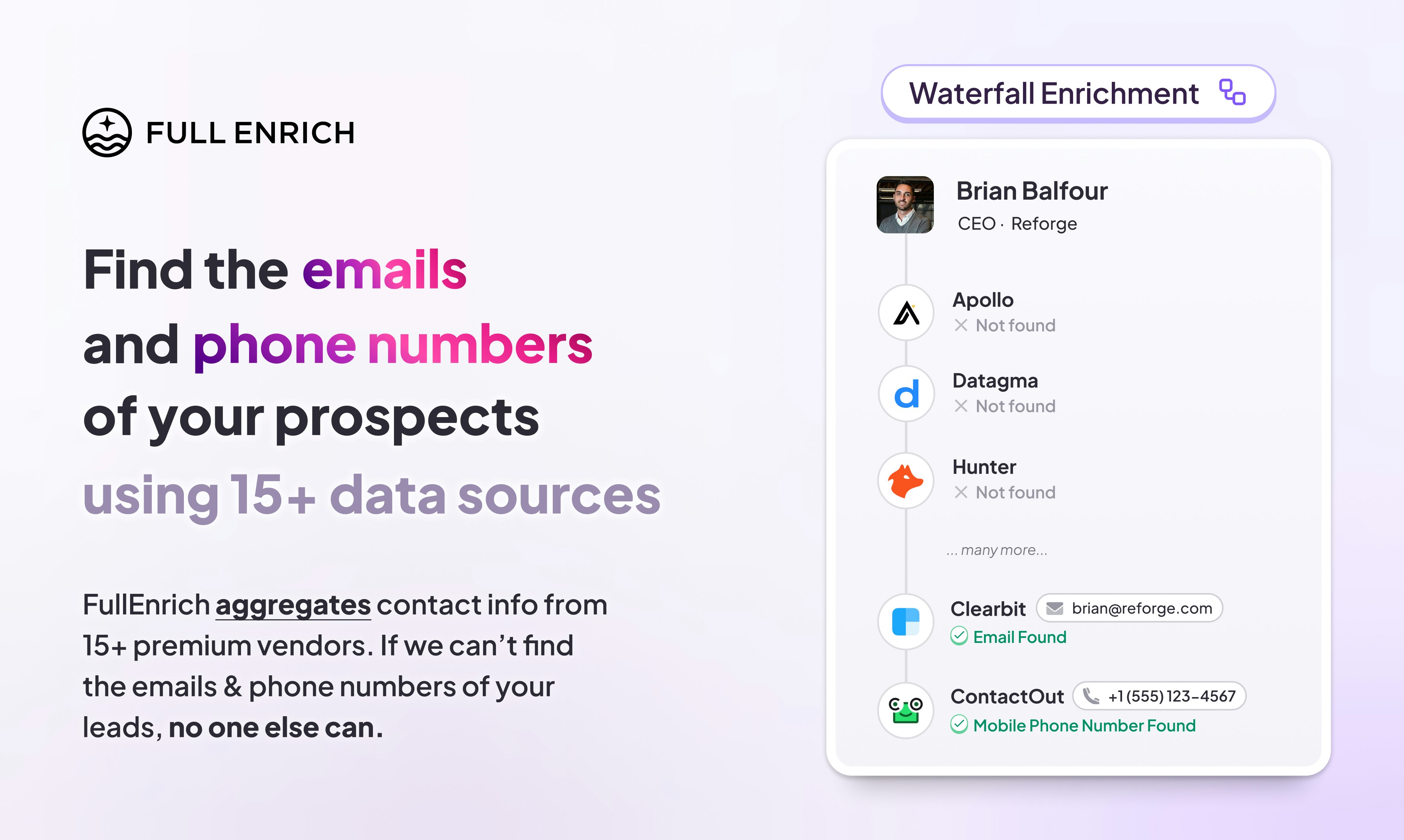 startuptile FullEnrich 2.0-Waterfall enrichment for emails & phone numbers