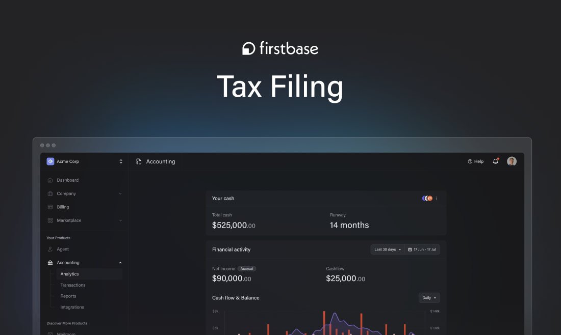 startuptile Firstbase Tax Filing-Let us handle your taxes so you can focus on building.