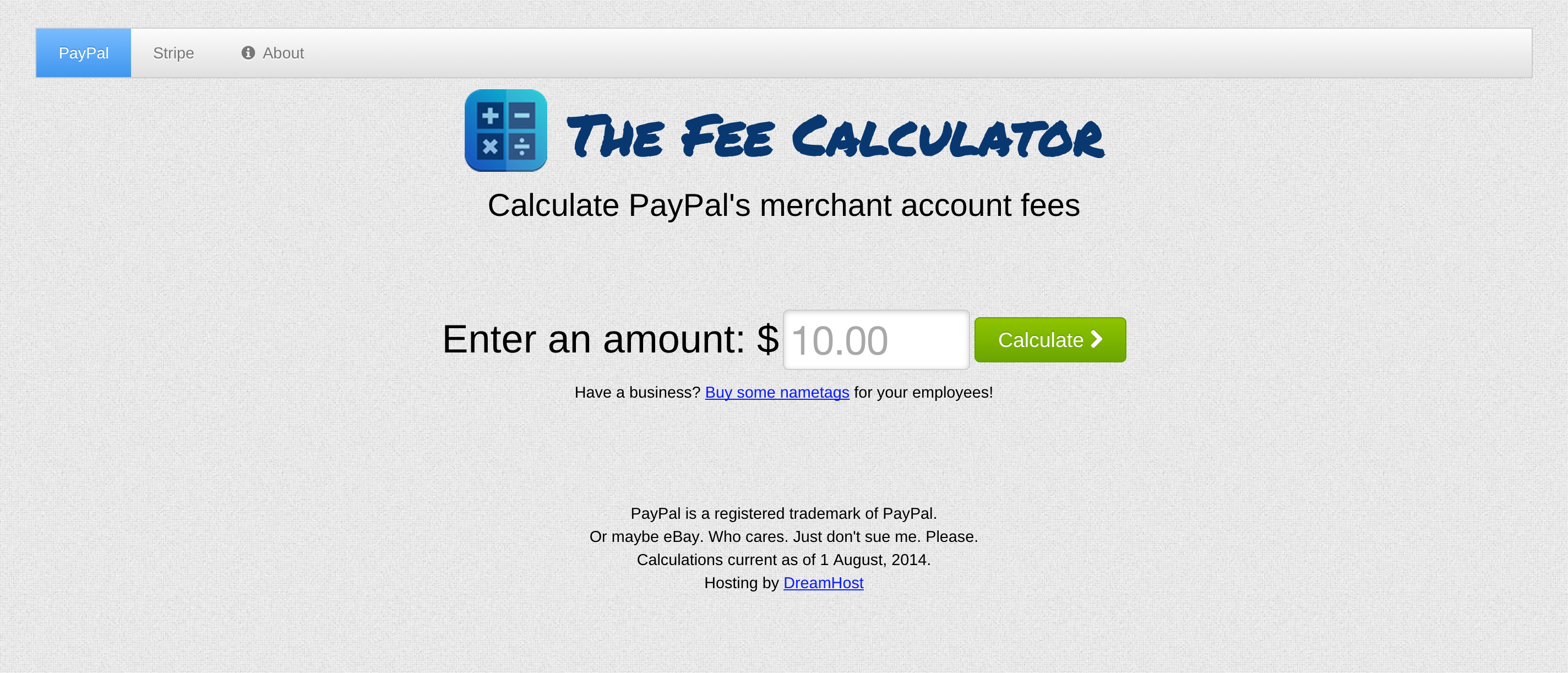 The Fee Calculator