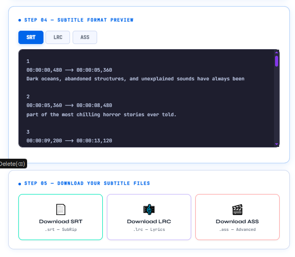Audio to SRT / Subtitle Convertor  gallery image