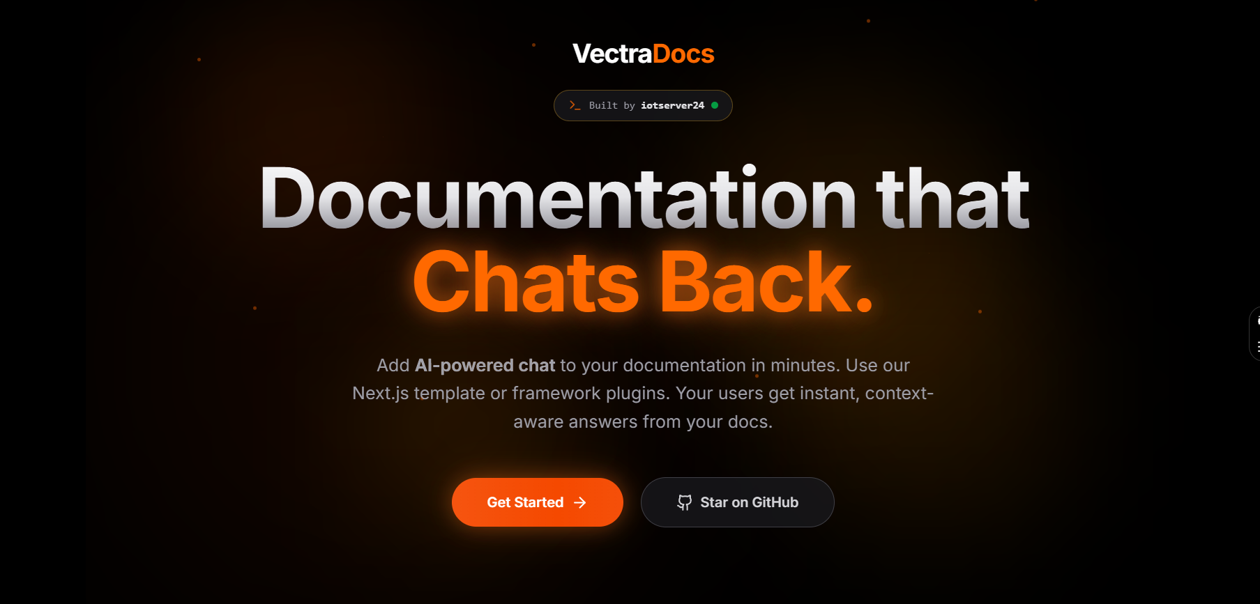 Vectra Docs - Main product screenshot demonstrating key features and user interface