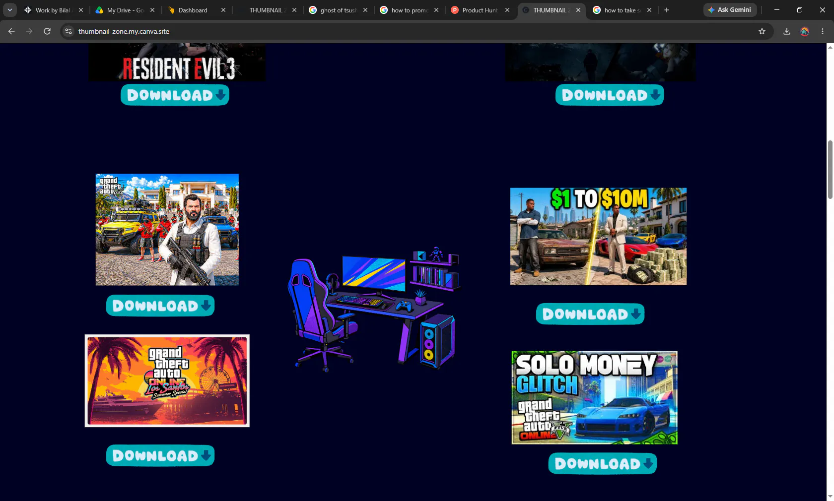 Thumbnail zone gallery image