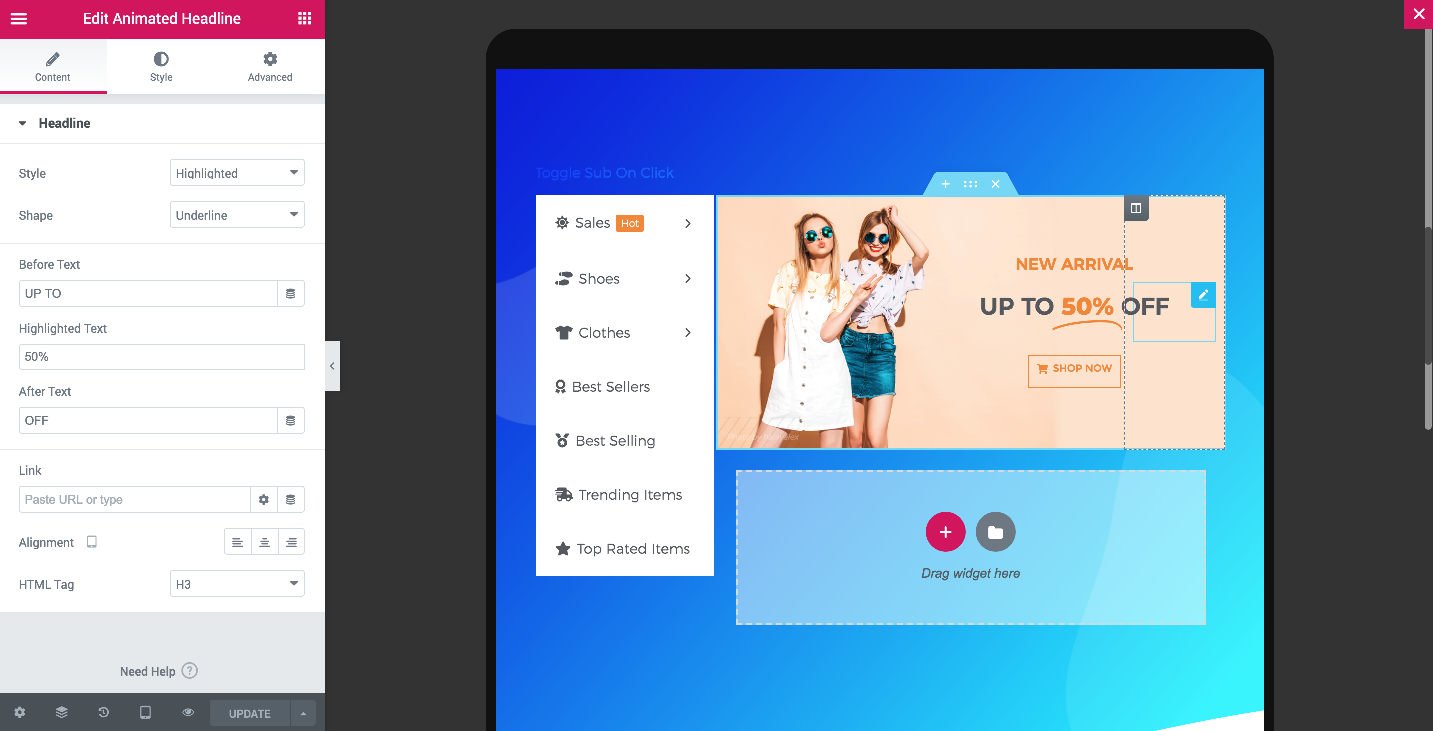 Mega Menu Pro for Elementor gallery image