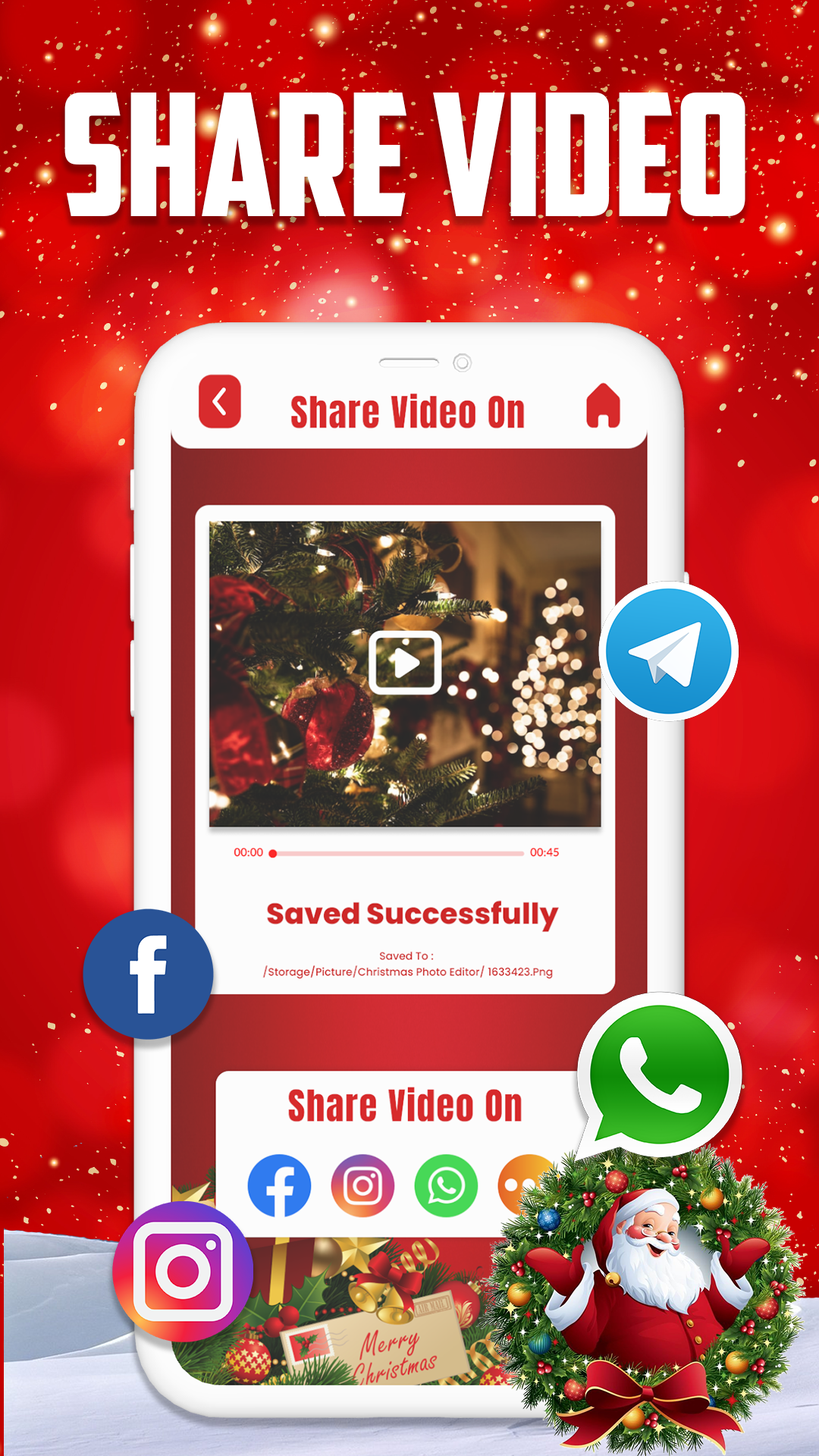 Kerstvideo -maker 2022 - Kerstvideo -maker met muziek media 2
