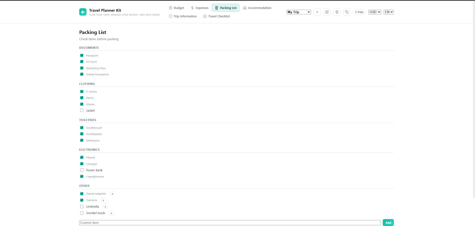 Travel Planner Kit screenshot 5