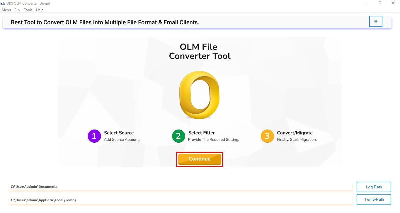 Media Công cụ chuyển đổi DRS Softech OLM - Chuyển đổi tệp OLM thành 15 định dạng với mất dữ liệu bằng không 2