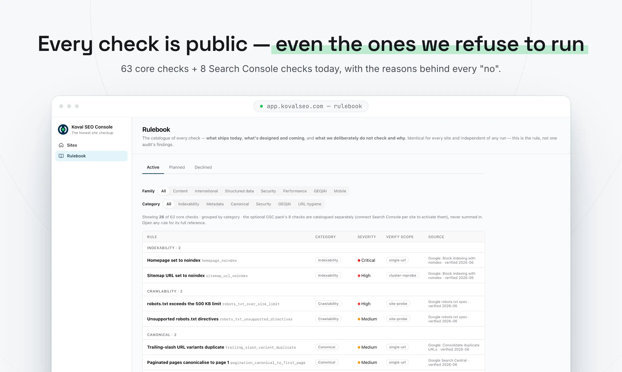 Koval SEO Console gallery image