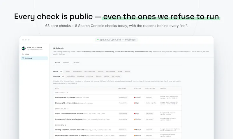 Koval SEO Console screenshot 4