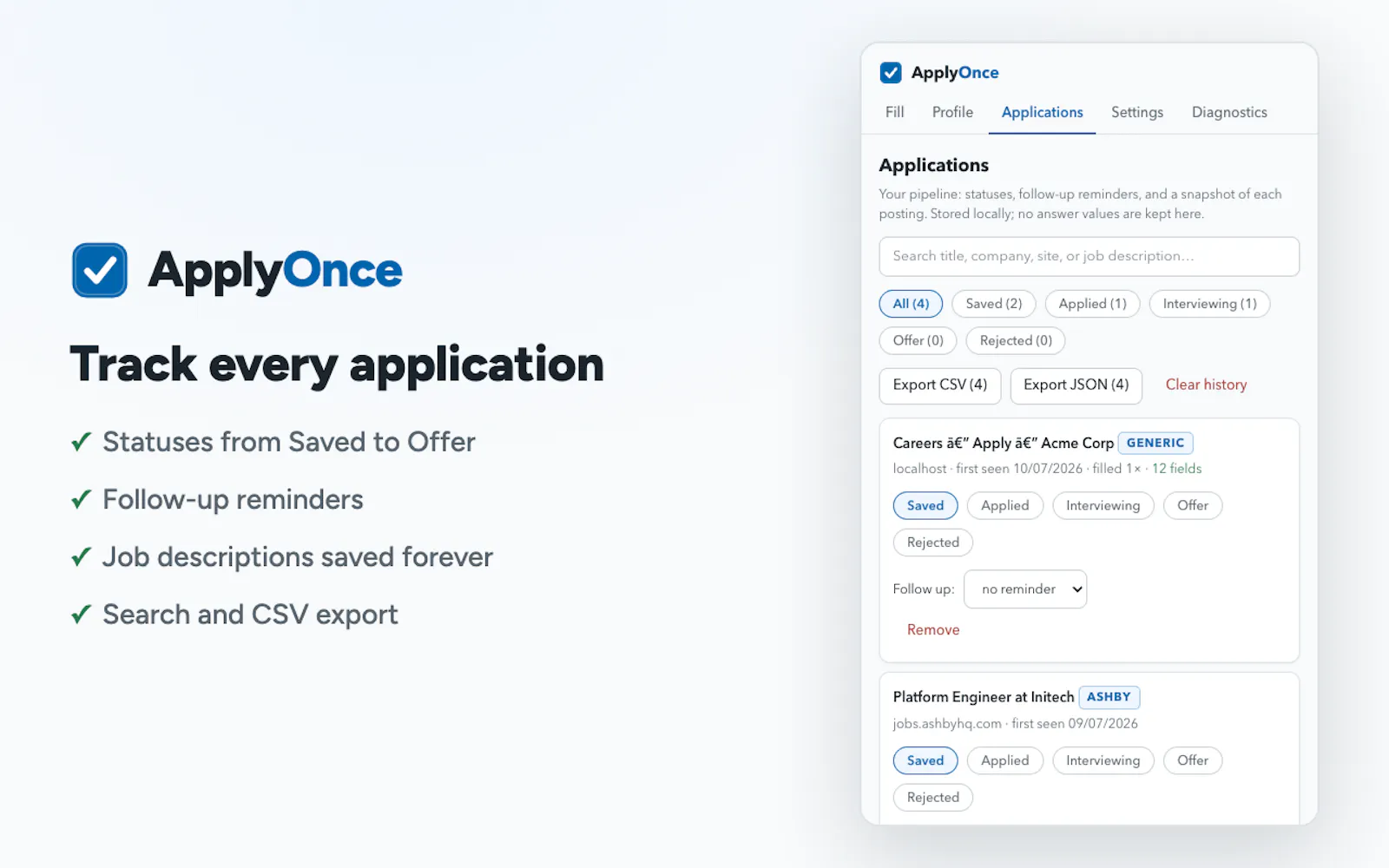 ApplyOnce Job application autofill  screenshot 4