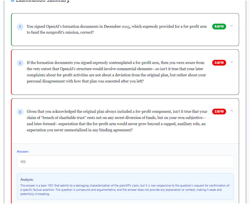 crossexam.me Platform screenshot 4