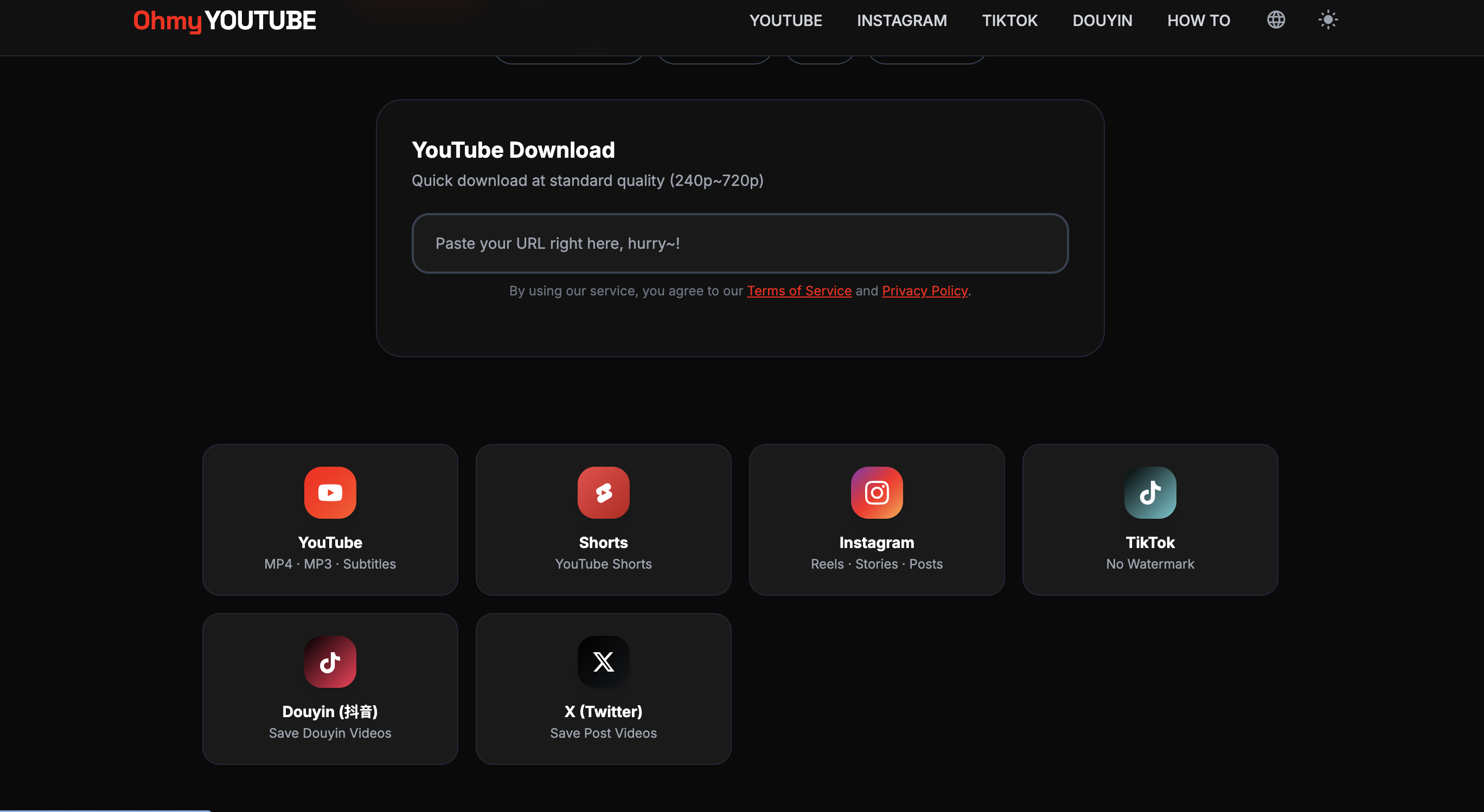 OhmyYOUTUBE - Main product screenshot demonstrating key features and user interface