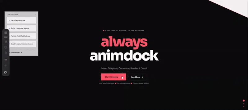 Animdock Motion Templates in the Browser screenshot 1 (video preview)