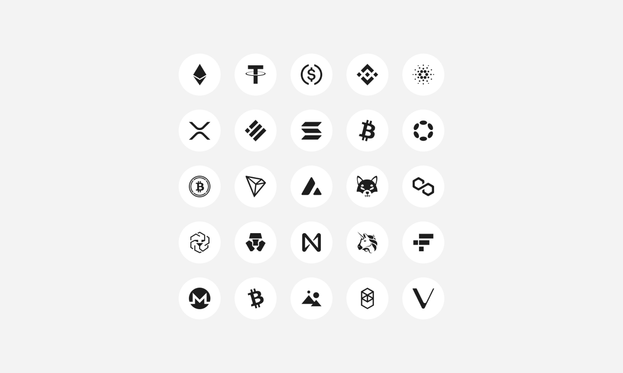 WebFont Lib의 600 Cryptocurrency 아이콘 - WebFont cryptocurrency 아이콘, SVG 아이콘 및 그림 구성 요소. 미디어 4