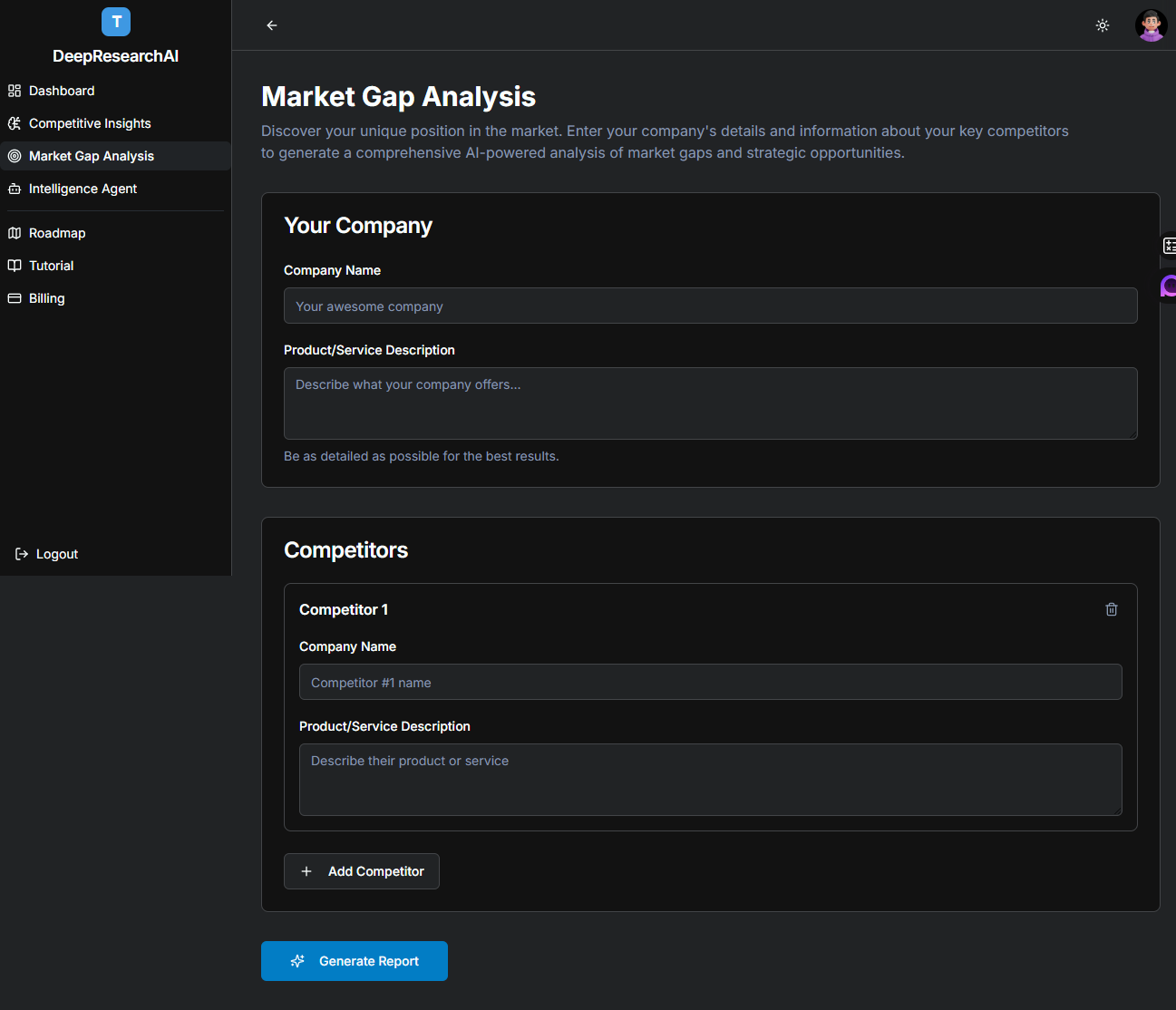 DeepSearch AI - Screenshot 3 showing product features and functionality