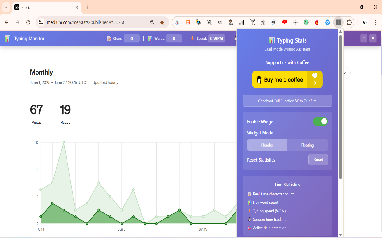 입력 통계 - 블로그 라이터 헬퍼 - Chrome Web Store 미디어 2