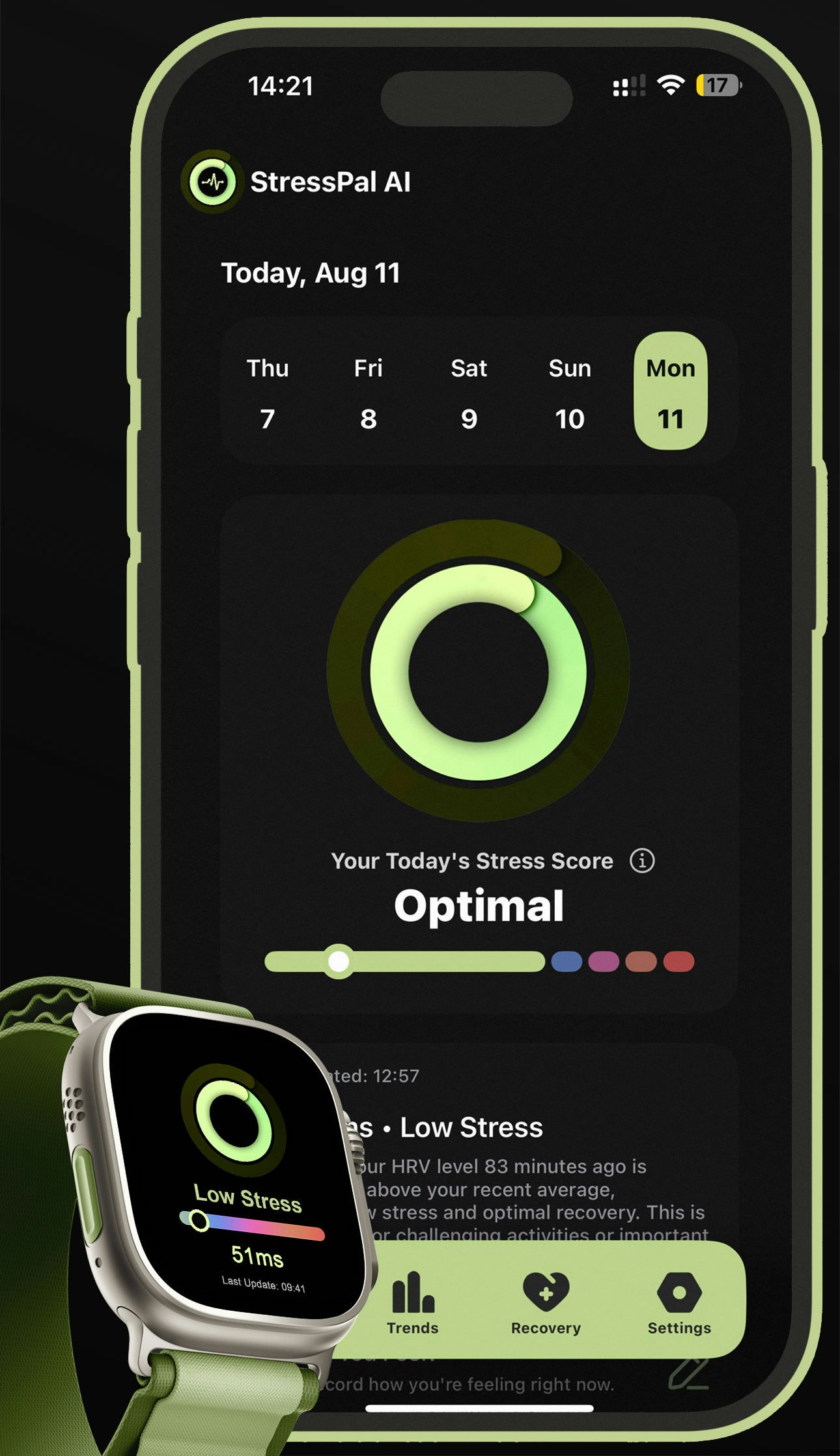 ストレスパルAI-ストレストラッカー - Apple Watchをストレスモニターに変えますメディア1