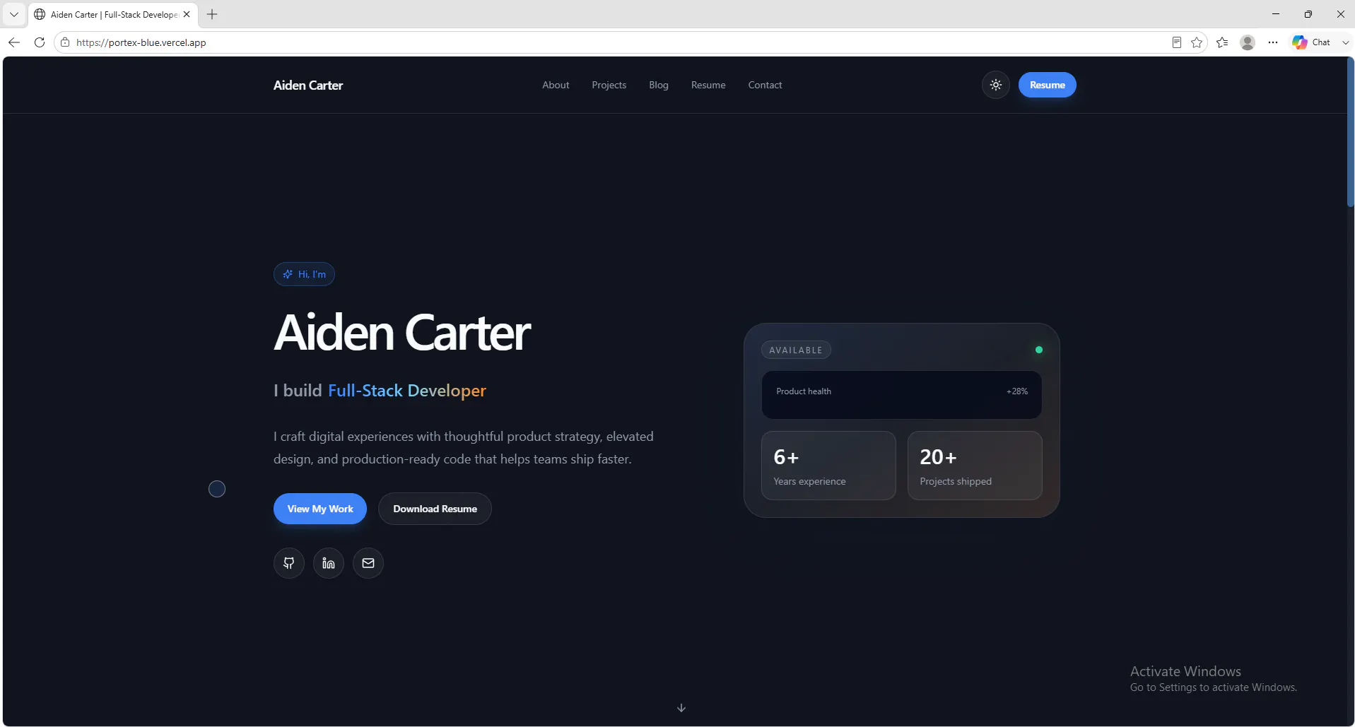 Premium Developer Portfolio Template