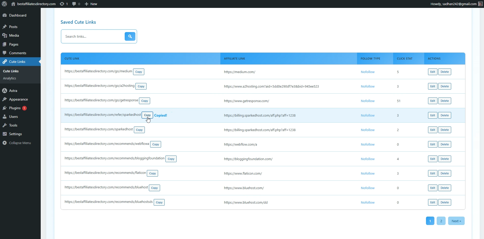 Cute Links - Best Affiliate Link Cloaker - Screenshot 3 preview