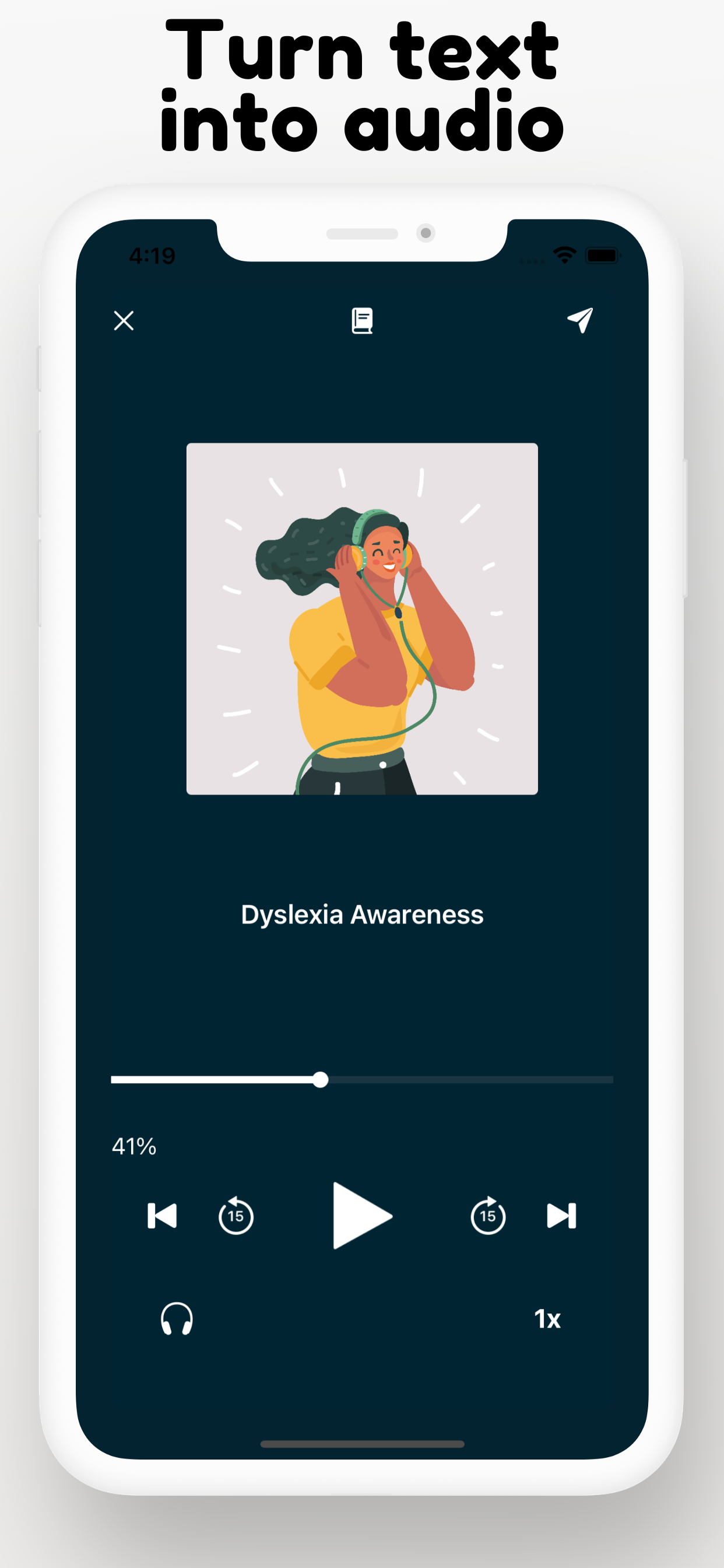 Odiofy - AI -tekstlezer die tekst verandert in een interactief audioboek media 4