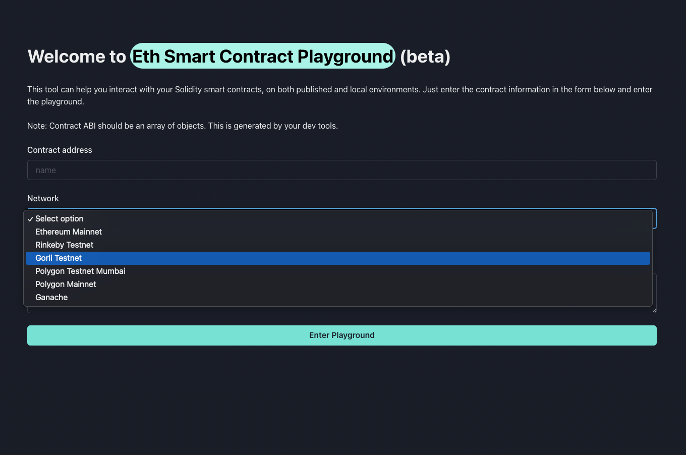 Eth smart contract playground gallery image
