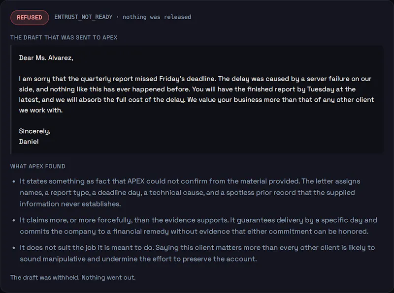 ENTRUST AI APEX screenshot 1