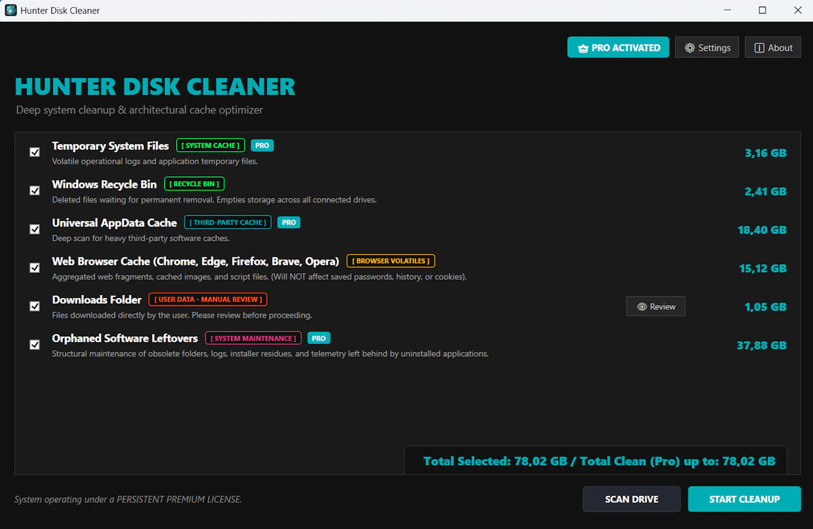 Hunter Disk Cleaner screenshot 2