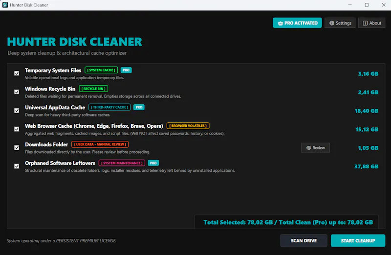 Hunter Disk Cleaner screenshot 2