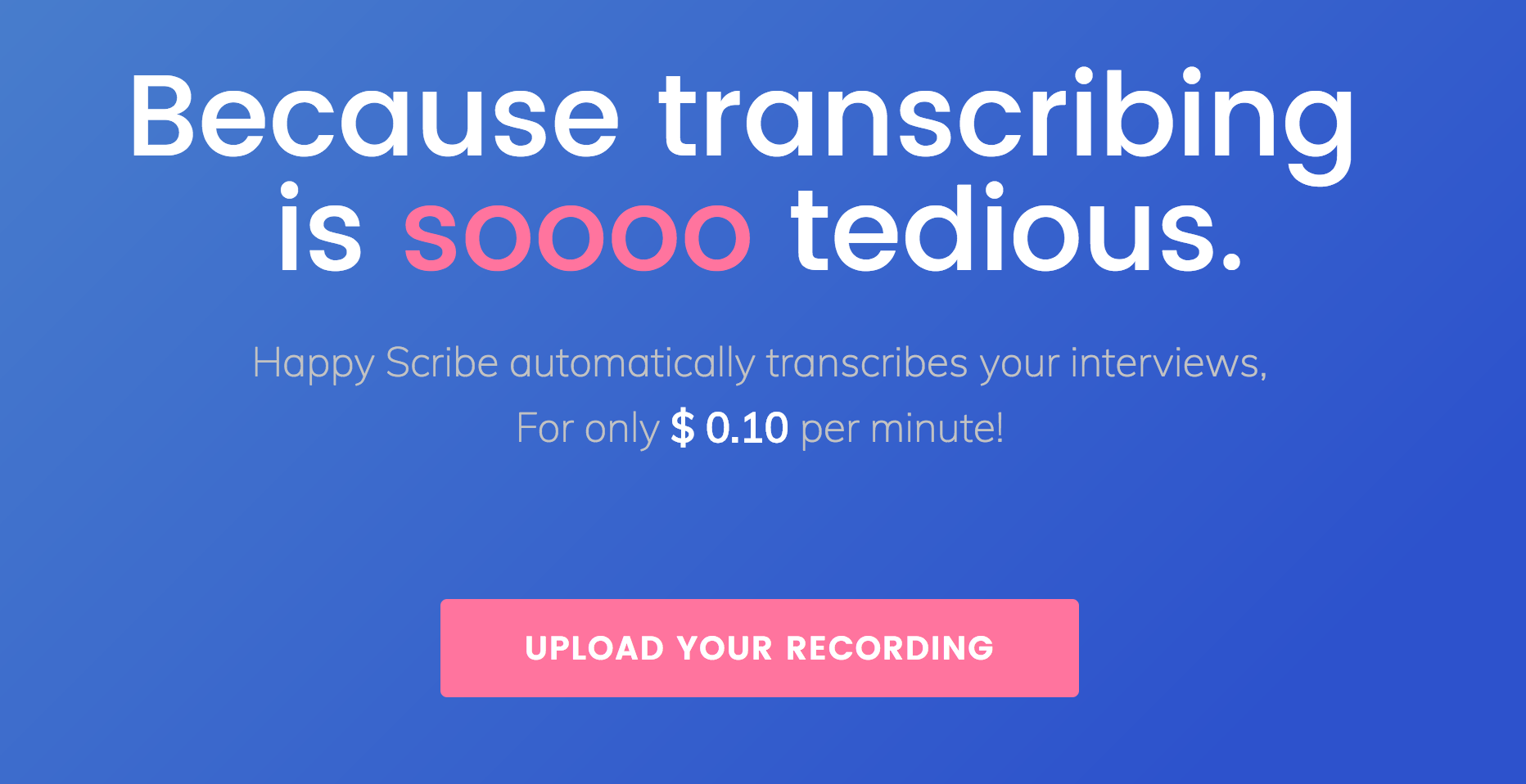 Happy Scribe — screenshot 1 showing tool features and UI