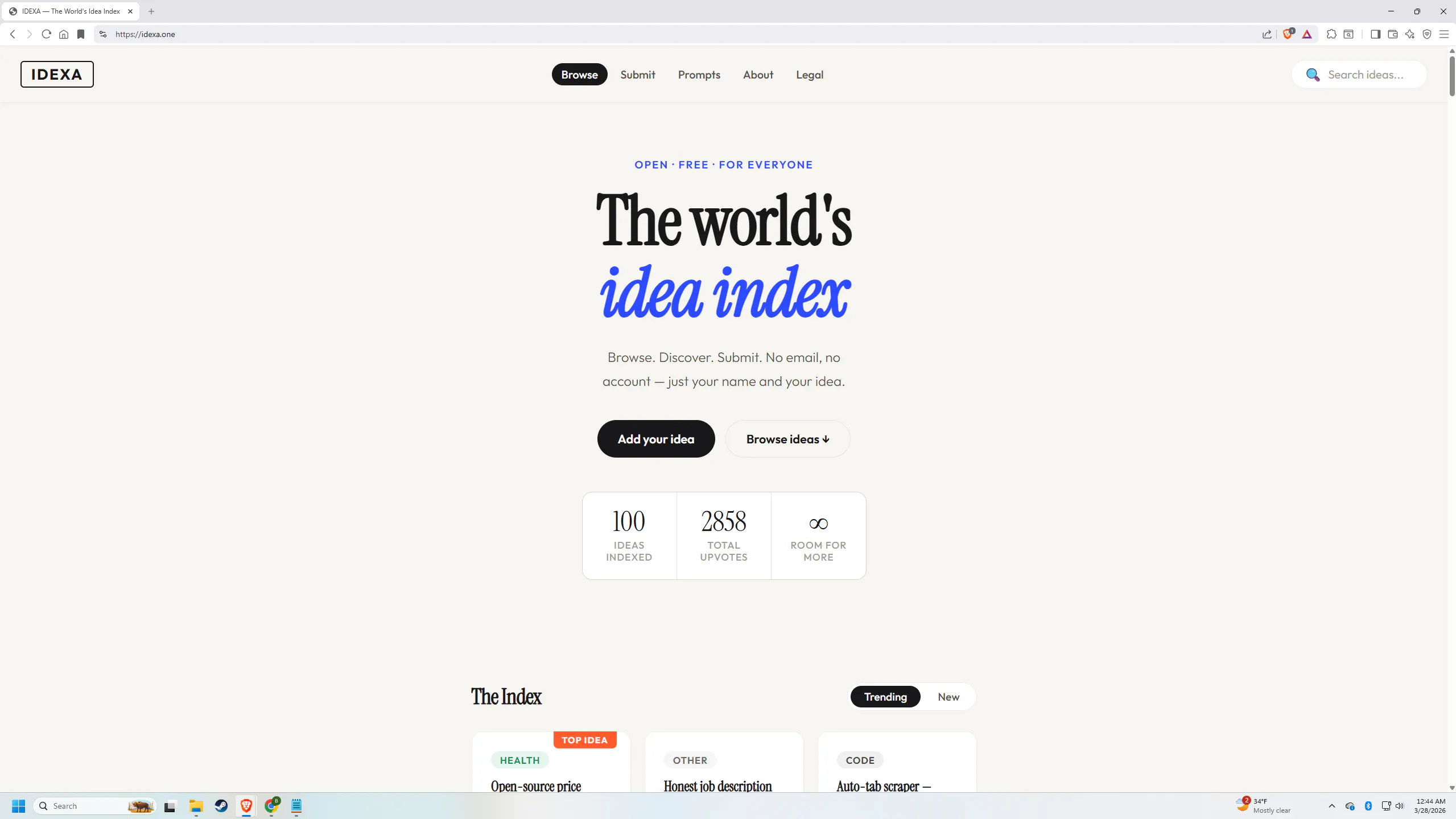 IDEXA idea index - no account needed 專案橫幅