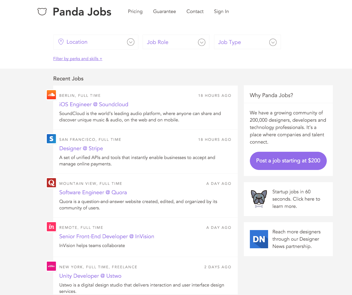 Panda Job Board Image