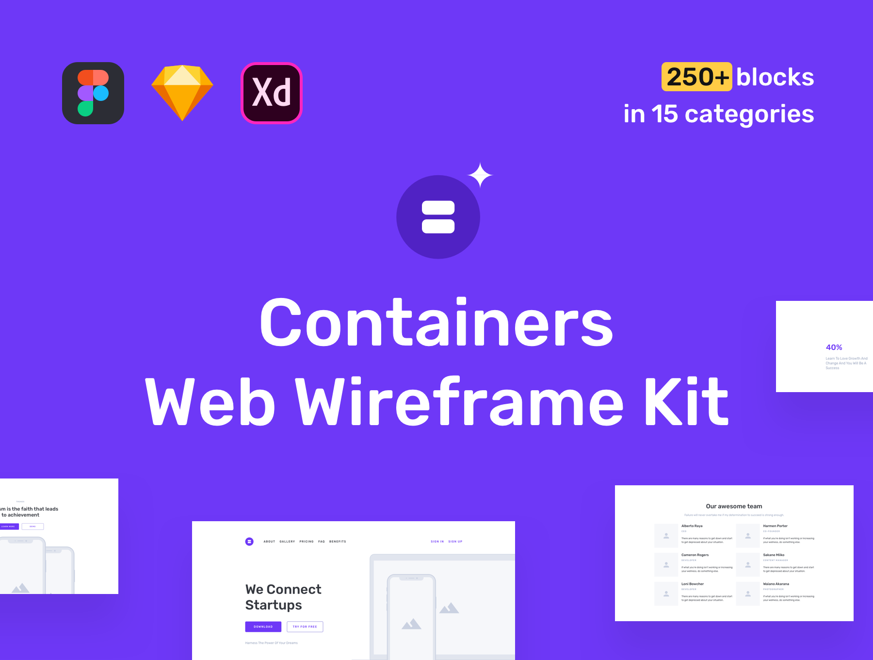 Containers Web Wireframe Kit gallery image