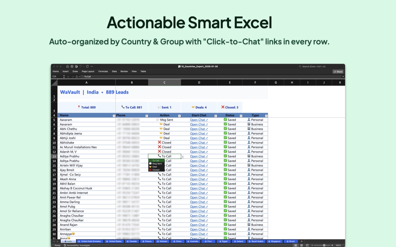 WaVault: Private WhatsApp CRM Export gallery image