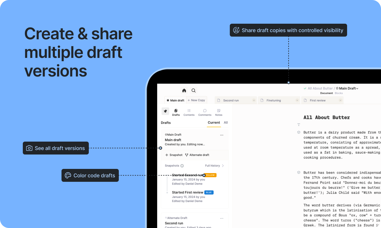 Butterdocs - Альтернатива Google Docs для серьезных писателей и команд медиа 6
