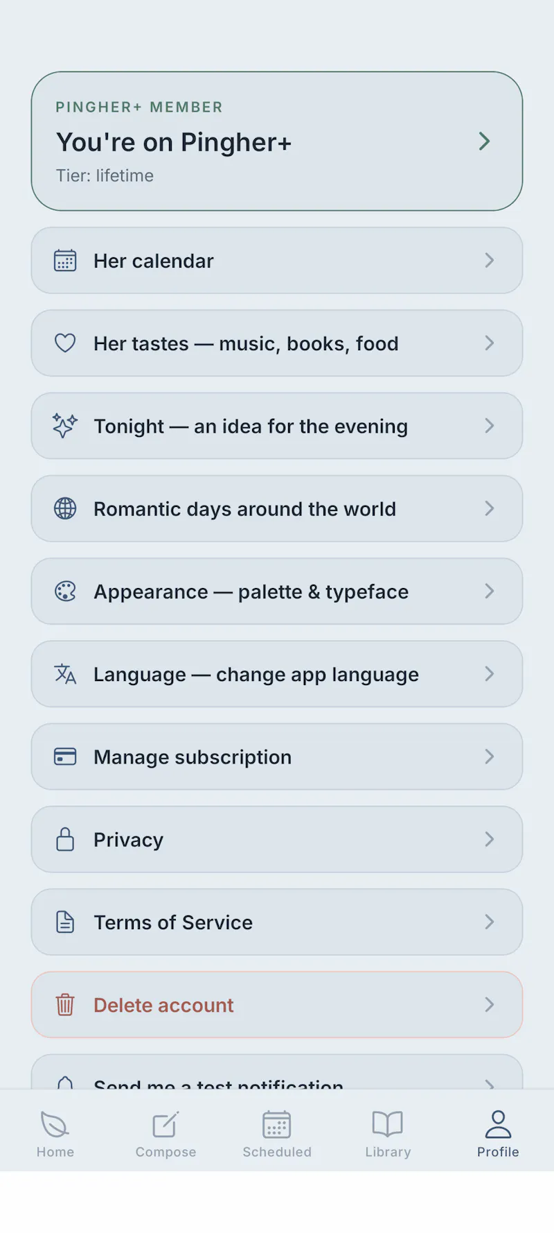 pingher.app the AI PA for married men screenshot 1
