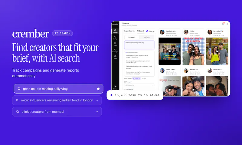 Crember - AI Influencer Search  screenshot 2