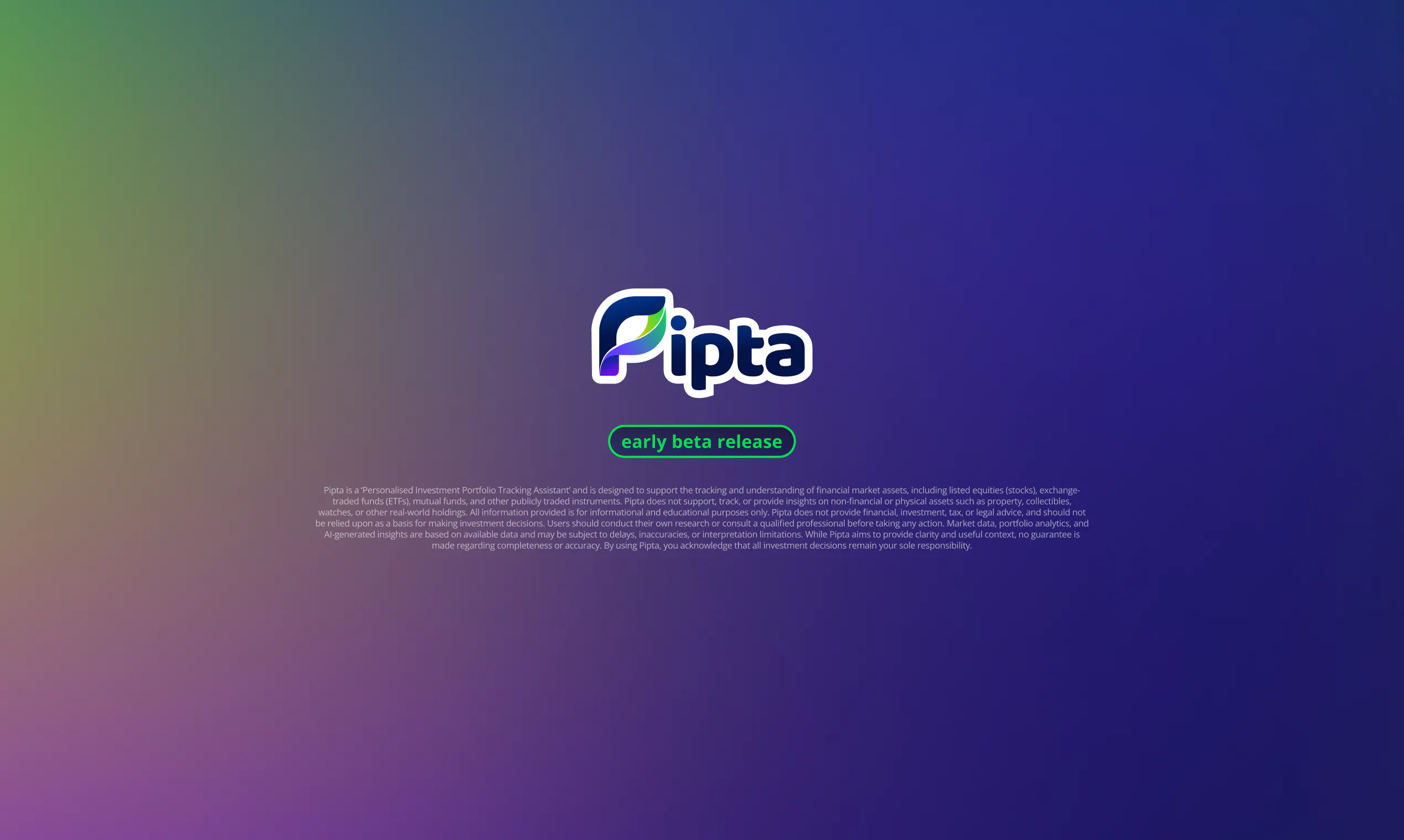 Pipta, an AI-powered Portfolio Tracker gallery image