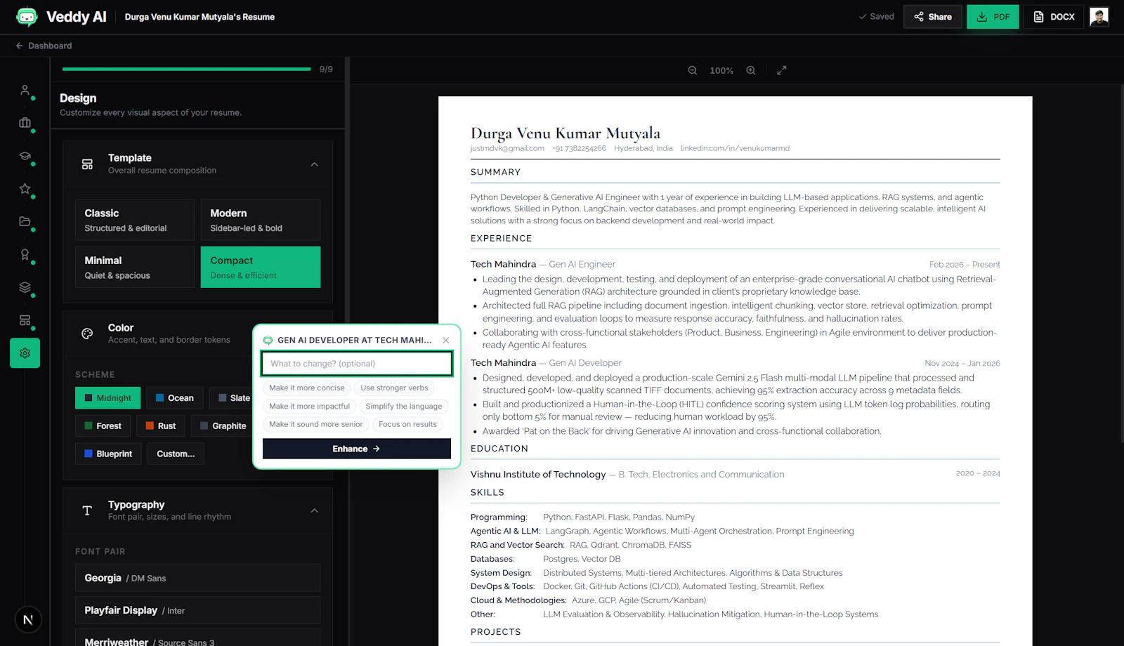 Veddy AI screenshot 2