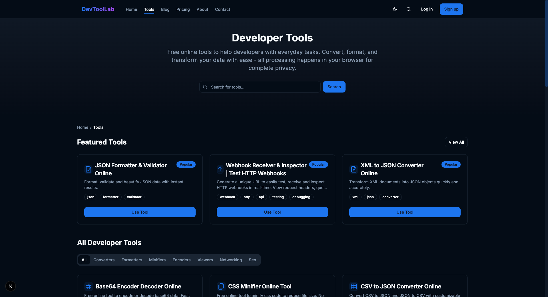 Devtoollab - Strumenti di sviluppo gratuiti: formato, convalida, converti media 2