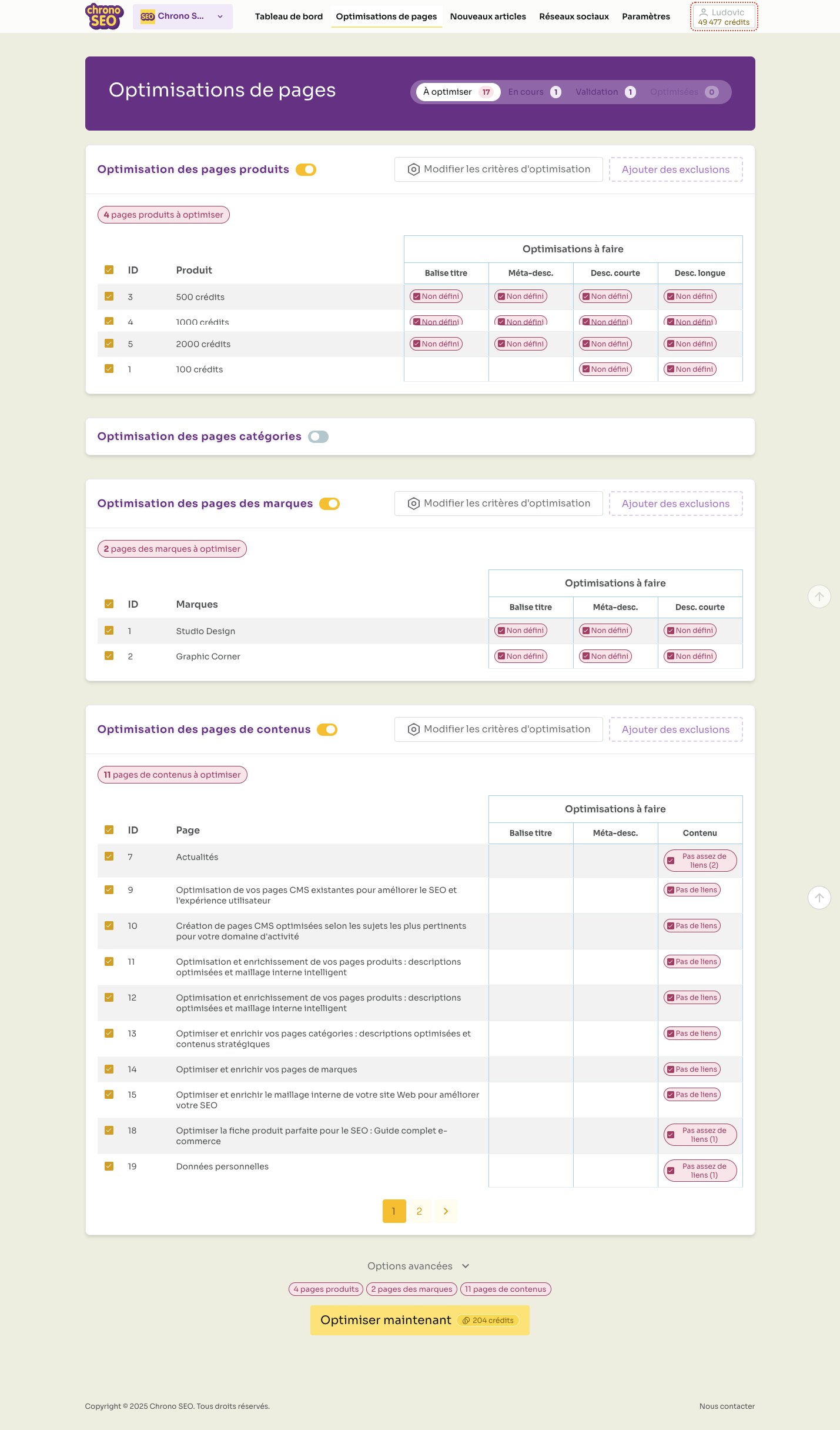 Chrono SEO - Screenshot 3 showing product features and functionality