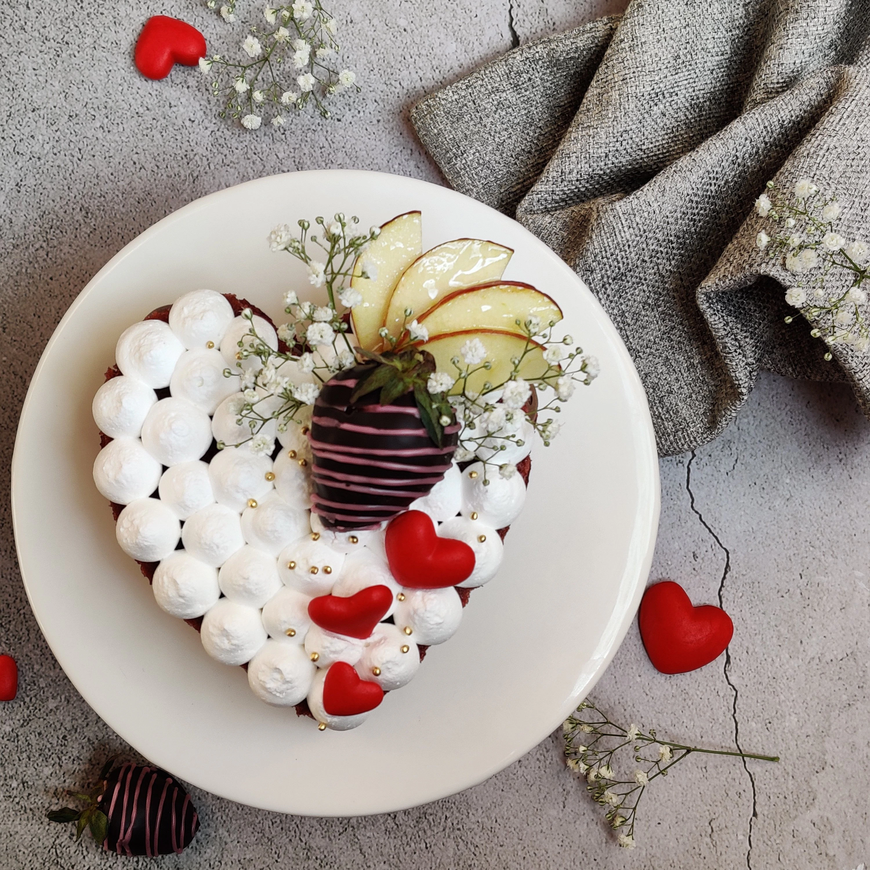 Red Velvet Heart Cake