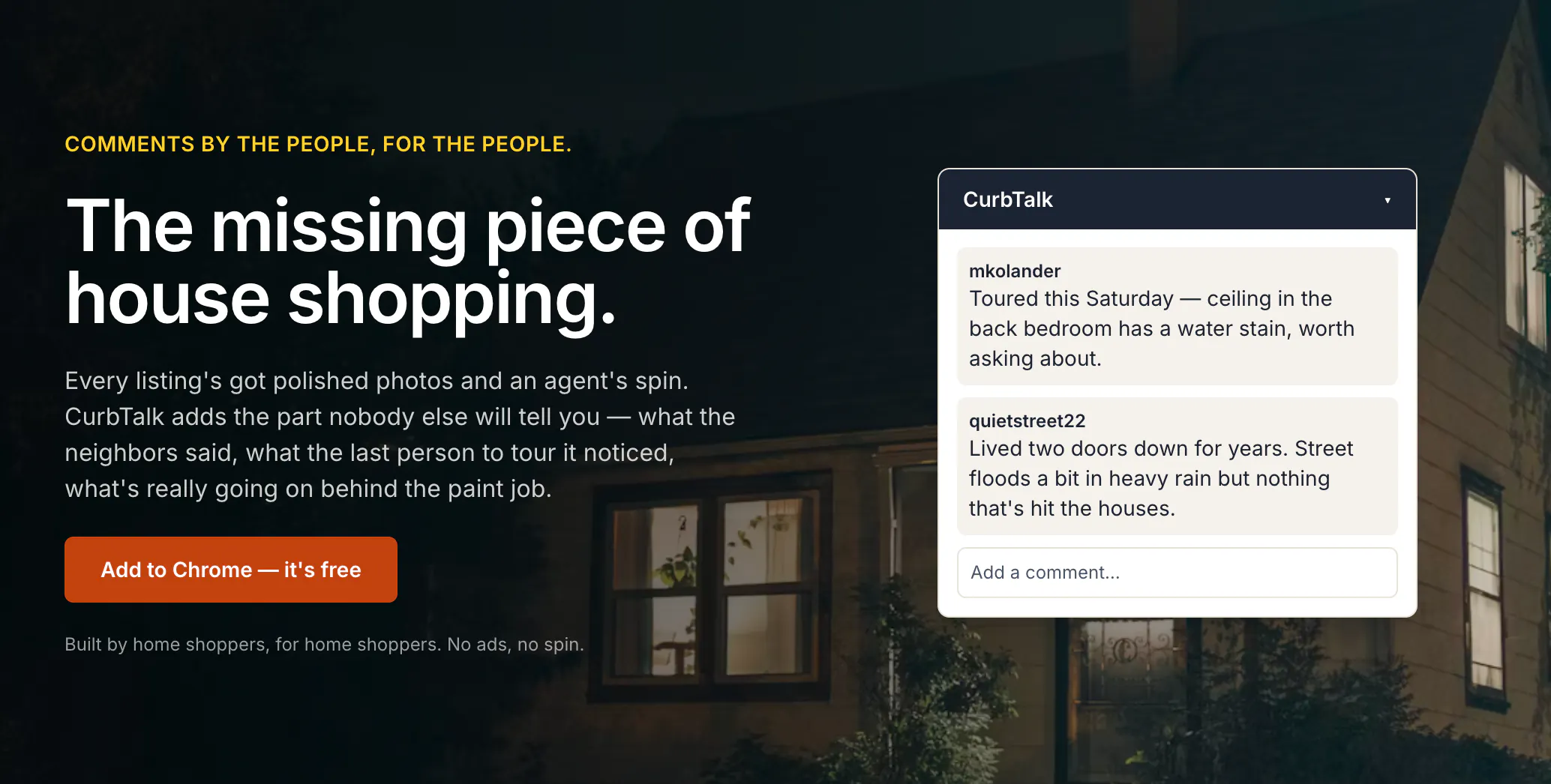 CurbTalk - Comments on Zillow and Redfin gallery image