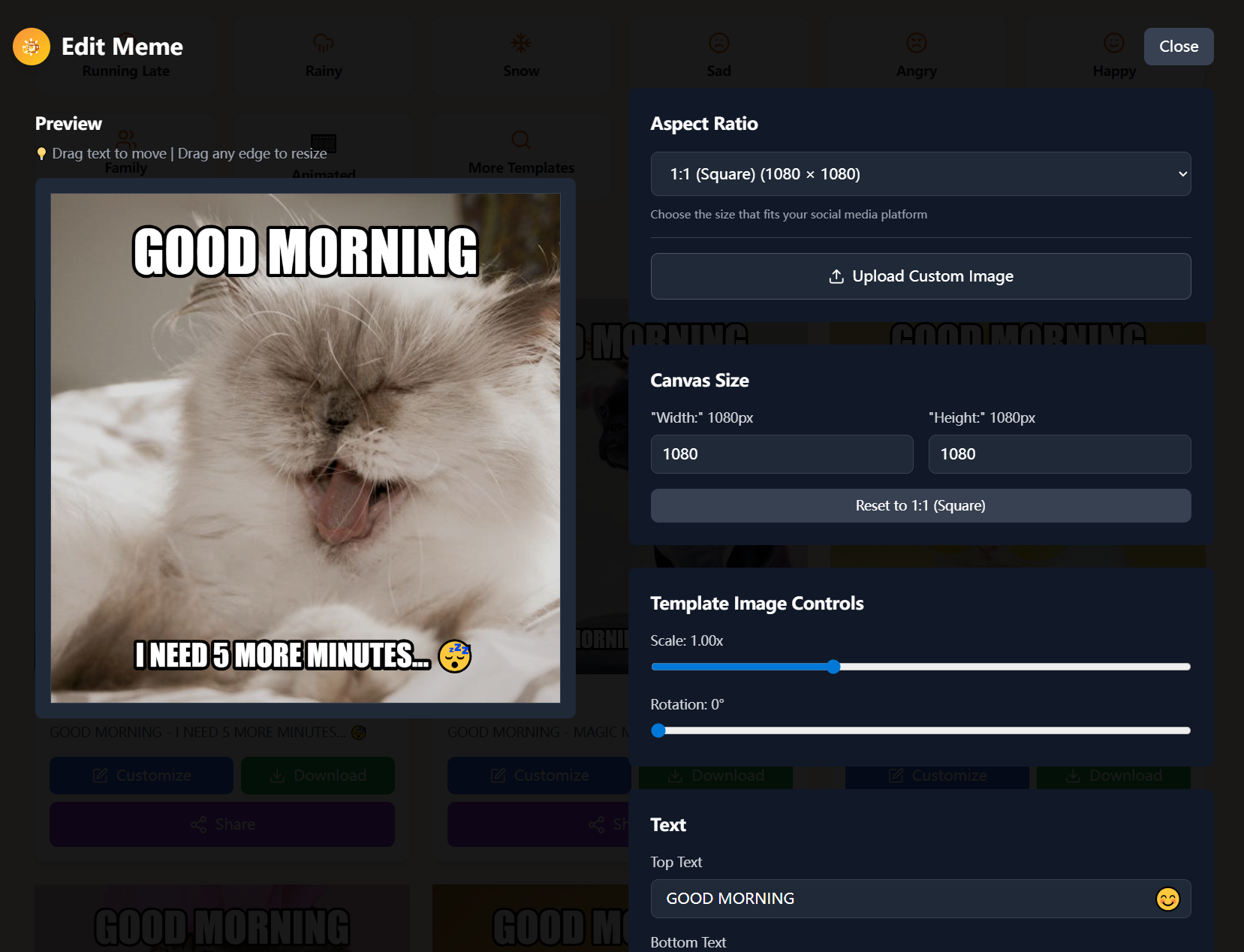 Good Morning Meme Generator gallery image