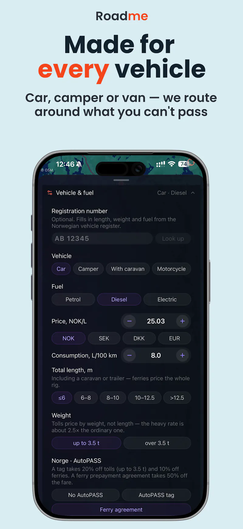 Road.me: Fuel, Toll & Ferry Calculator screenshot 7